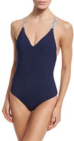 Thumbnail for your product : Red Carter Friendship Bracelet Plunge-Neck One-Piece Swimsuit, Navy