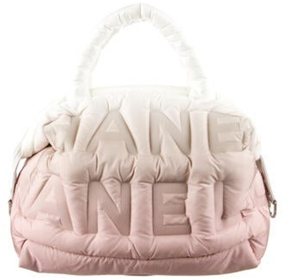 Chanel Doudoune Embossed Bowling Bag Pink - ShopStyle
