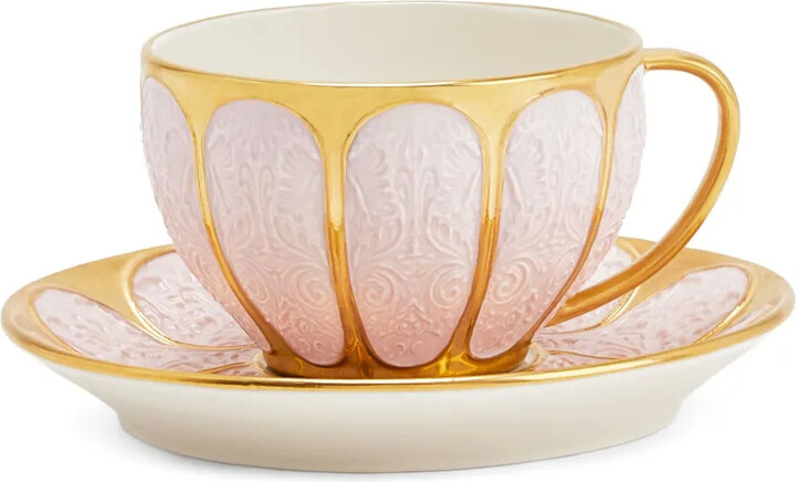 VILLARI Amour embossed tea cup & saucer