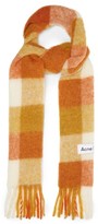 Thumbnail for your product : Acne Studios Large-check Logo-label Felted Scarf - Orange
