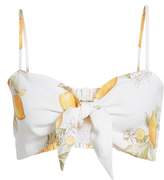 Thumbnail for your product : For Love & Lemons Lemonade Tie Front Crop Top