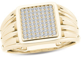 Thumbnail for your product : Zales Men's 1/5 CT. T.W. Composite Diamond Square Signet Ring in 14K Gold