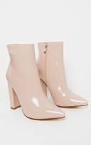 Thumbnail for your product : PrettyLittleThing Nude High Block Heel Point Ankle Boot