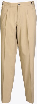 Cellar Door Leo T Beige cotton trousers with adjustable waistband and metal hooks - Leo T