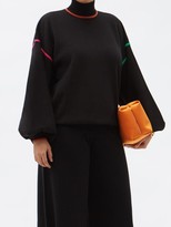Thumbnail for your product : Roksanda Azalea High-neck Embroidered Sweater - Black Multi