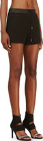 Thumbnail for your product : Alexander Wang T by Black Cotton & Leather Shorts