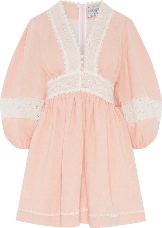 Forte Dei Marmi Couture Long-Sleeved V-Neck Dress