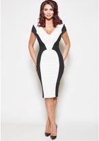 Thumbnail for your product : Amy Childs Elizabeth Lace Panel Monochrome Illusion Dress