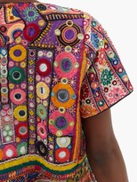 Thumbnail for your product : Ashish Banjara Mirrorwork Vintage-cotton Midi Dress - Multi