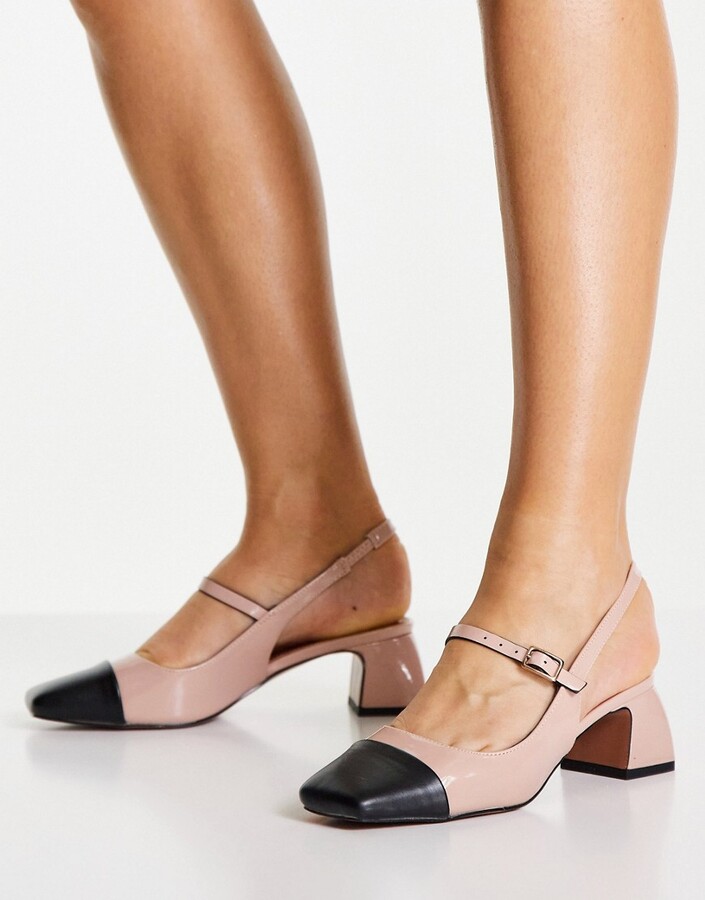 ASOS Design Scarlett Bow Detail Mid Heeled Shoes