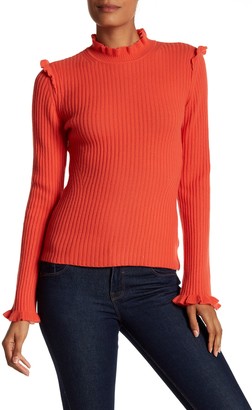 Derek Lam 10 Crosby Fitted Ruffle Cashmere Sweater