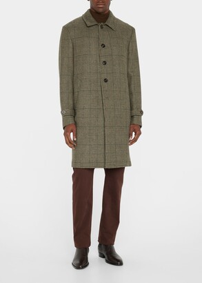 red plaid trench coat mens