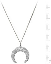 Thumbnail for your product : Evoke Rhodium Plated Sterling Silver Clear Swarovski Crystal Crescent Moon Pendant