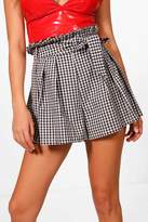 Thumbnail for your product : boohoo Ashlee Paper Bag Waisted Gingham Shorts