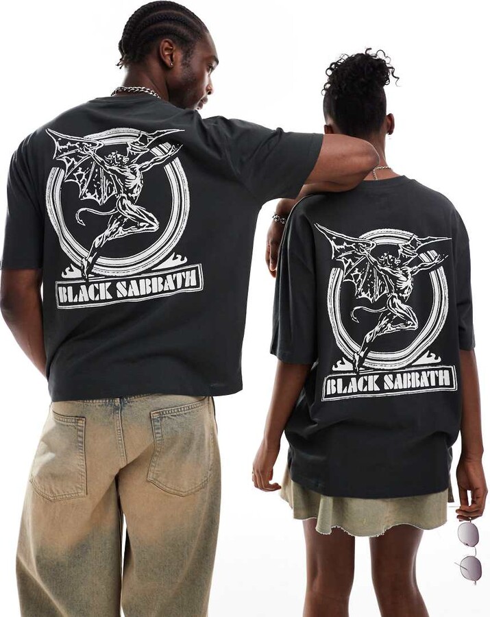 ASOS DESIGN unisex oversized license t-shirt with Black Sabbath