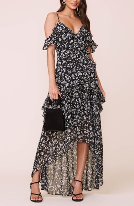 ASTR the Label High/Low Tiered Ruffle Maxi Dress