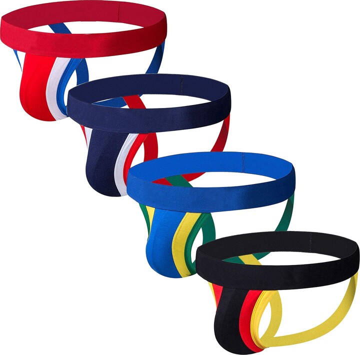 KAMUON Men’s Cotton Jockstrap Elastic Athletic Supporter Jock Straps