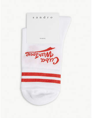 Sandro Cuba with Love cotton-blend socks