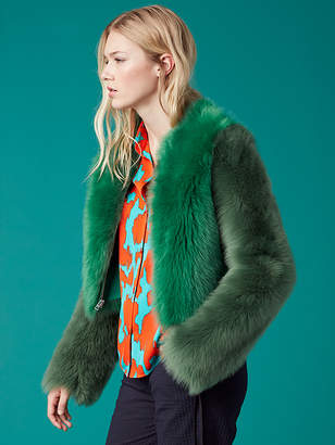 Diane von Furstenberg Long-Sleeve Fur Jacket