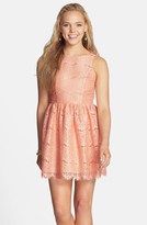 Thumbnail for your product : Basil Lola Bow Back Lace Fit & Flare Dress (Juniors)