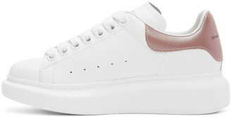 Alexander McQueen White & Pink Iridescent Oversized Sneakers