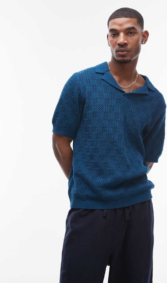 Topman crochet pattern polo in blue