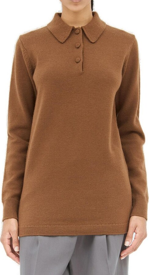 Dries Van Noten Ribbed Trim Knitted Polo Top