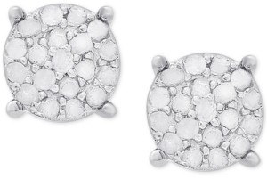 Townsend Victoria Diamond Cluster Stud Earrings (1/4 ct. t.w.) in Sterling Silver