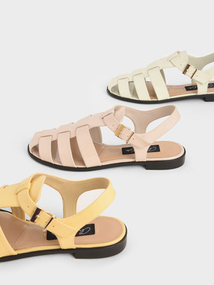 Charles & Keith Patent Leather Caged Sandals