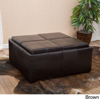 Christopher Knight Home Dartmouth Four Sectioned Faux Leather Cube Storage Ottoman by