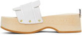 Thumbnail for your product : Thom Browne White Wood Logo Clogs