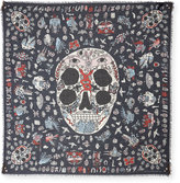 Thumbnail for your product : Alexander McQueen Underwater Square Voile Scarf, Blue/White