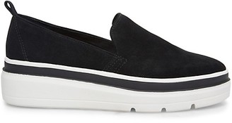 steve madden black suede slip ons