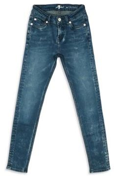 7 For All Mankind Little Girl's & Girl's Skinny Faded Ankle Jeans