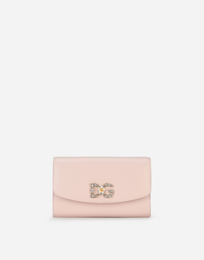 Dolce & Gabbana Dauphine Calfskin Mini Bag With RhinestoneDetailed