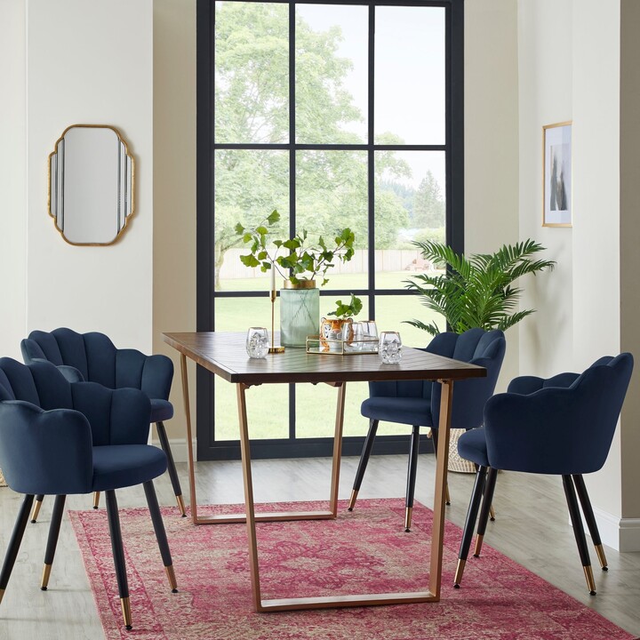 Dunelm Vivian Dining Chair, Velvet Dark Blue ShopStyle