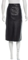 Thumbnail for your product : Helmut Lang Leather Knee-Length Skirt