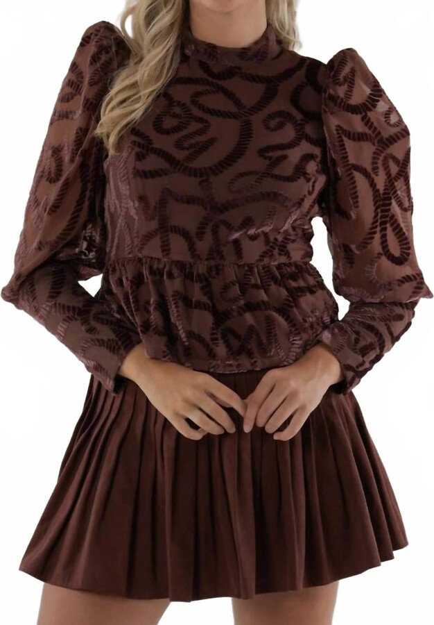 Emily McCarthy Zoe Long Sleeve Top In Rope