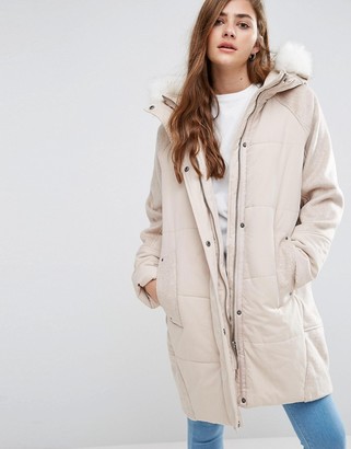 ASOS Wool Parka with Padded Front