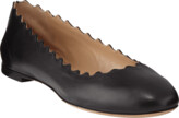 Thumbnail for your product : Chloé Lauren Scalloped Leather Ballet Flats