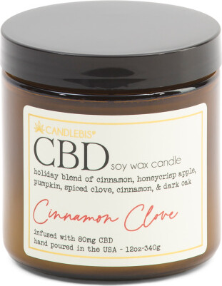 12oz Cinnamon Clove Candle Infused With Cbd