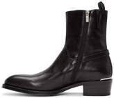 Thumbnail for your product : Alexander McQueen Black Leather Zip Up Boots
