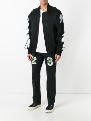 Off-White numbers print slim-fit jeans