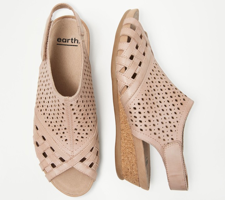 earth perforated sandals
