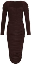 Thumbnail for your product : boohoo Padded Shoudler Ruched Midi Dress