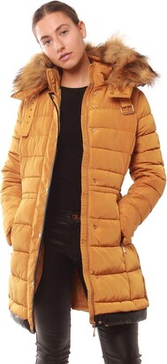 mustard coloured padded jacket