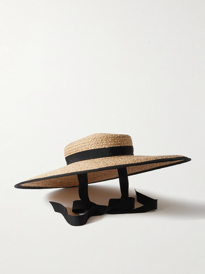 Claiborne grosgrain-trimmed straw sunhat