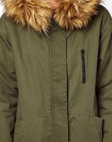 Thumbnail for your product : ASOS Cocoon Parka With Oversized Faux Fur Trim Hood