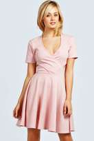 Thumbnail for your product : boohoo Lucie Cut Out Wrap Skater Dress