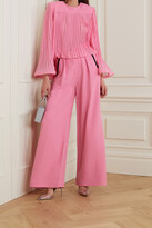Thumbnail for your product : ROWEN ROSE Pleated Silk-georgette Blouse - Pink